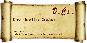 Davidovits Csaba névjegykártya